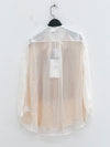 Joyce Bao Fall/Winter 2025 Irregular Lace Windowpane Long-Sleeve Shirt JB-JB01-01007-MIBAI (Off-white)